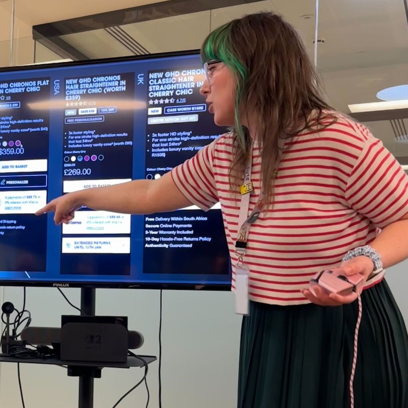 Beth presenting in the office